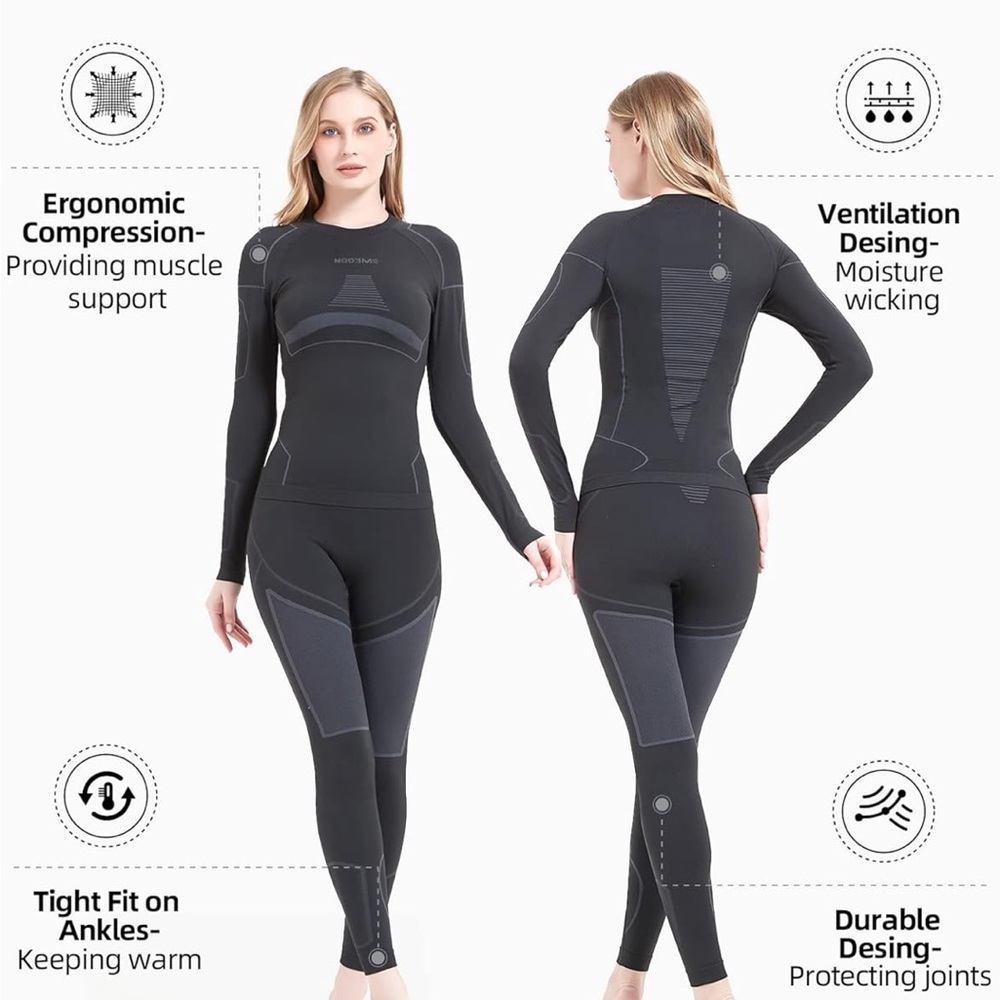NOOYME Thermal Underwear Base Layer Women Long Johns for Cold Weather, Medium - Picture 2 of 16